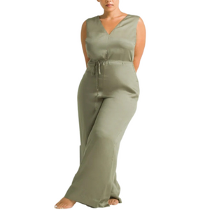 ETTITUDE Women’s size extra large Sateen Jumpsuit (Moss) NIB